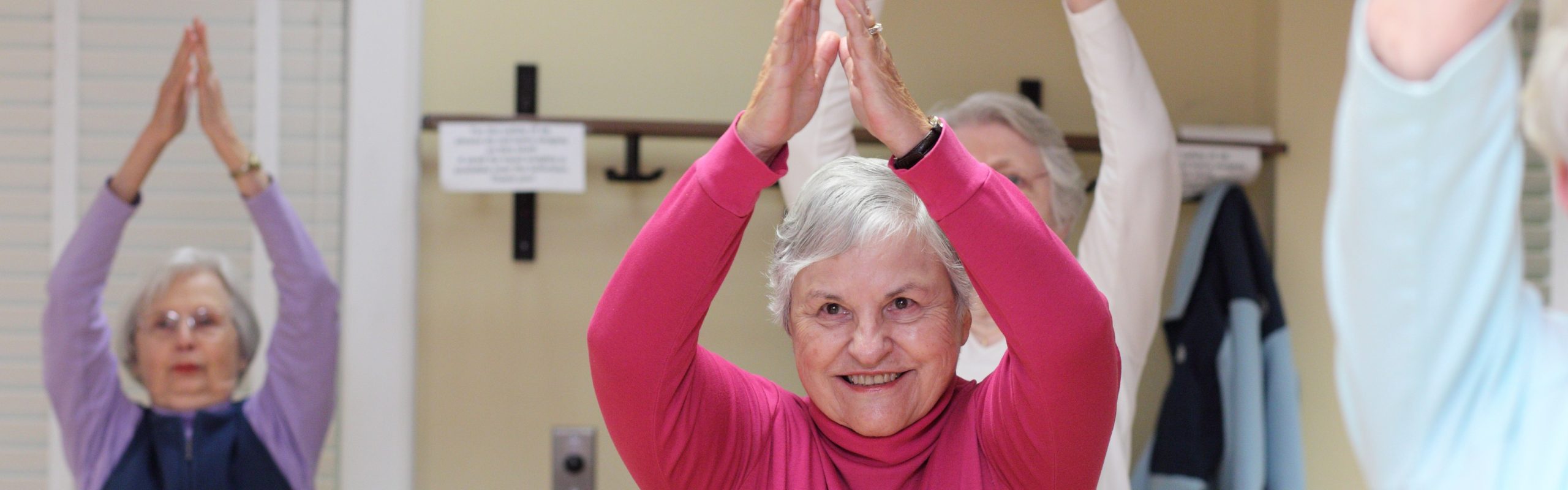 Brio Living Services, Smiling Residents participating in Aerobics Class